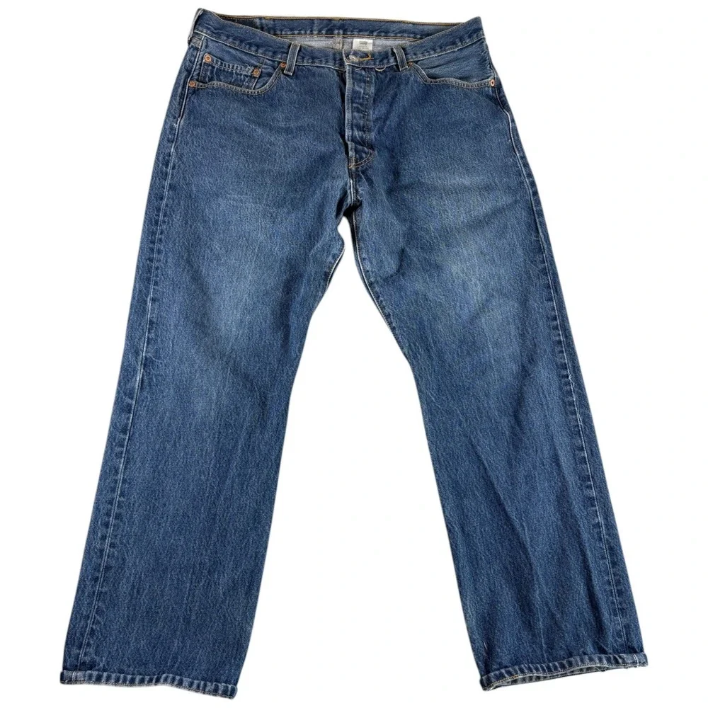 Vintage Levi's 501 Straight Leg Jeans Mens 40x32 Blue Denim Rugged Button Fly